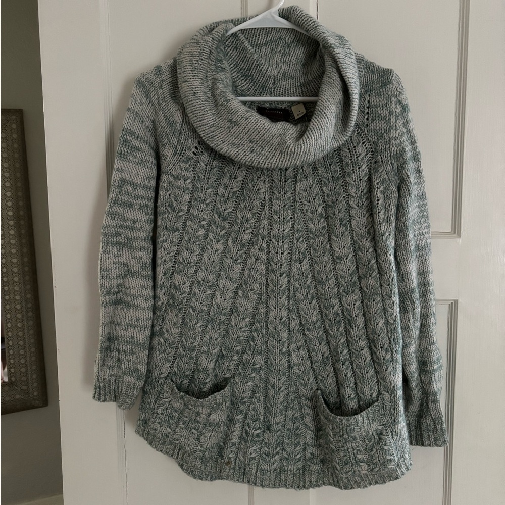 Anthro Elegant Heathered Cowl Neck Sweater